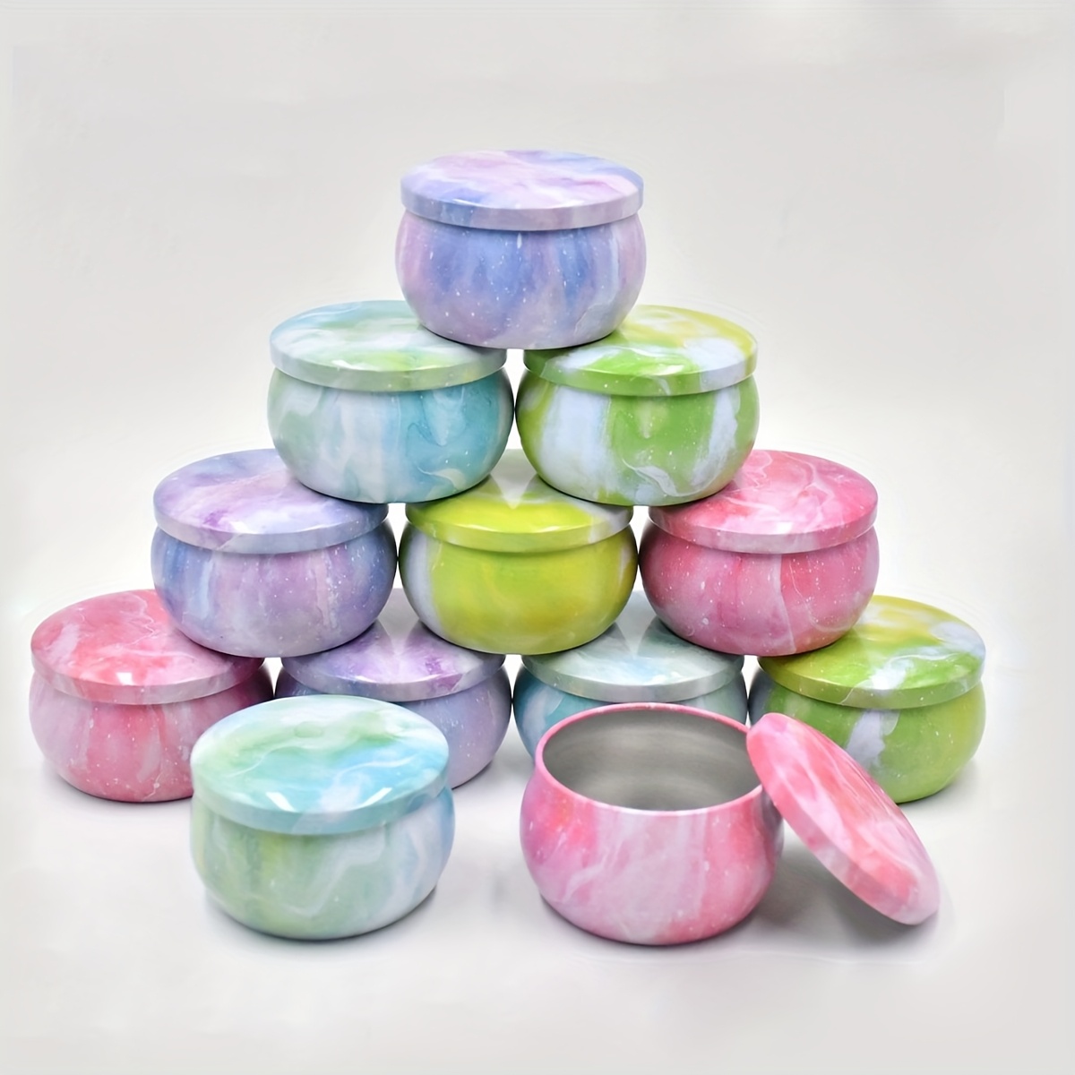 Candle Making Glass Jars - Barattoli vuoti in metallo con motivo