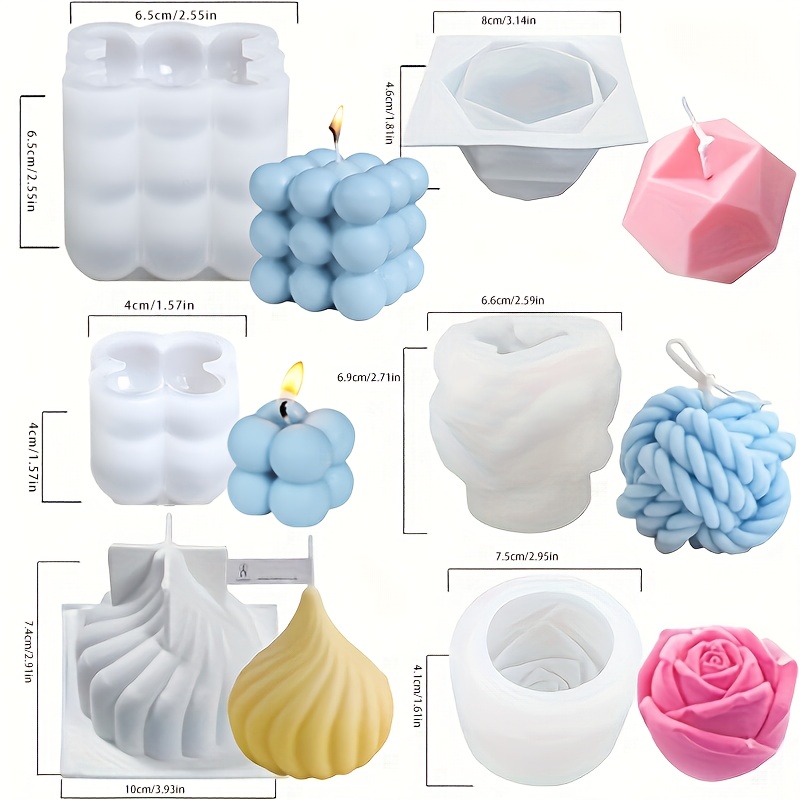 Candle Making Yarn - Set di 6 stampi in silicone